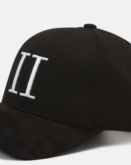 Les Deux Baseball Cap Suede II Schwarz/Weiß